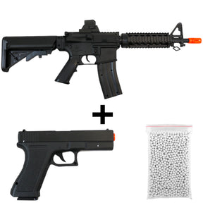 Rifle de Airsoft M4A1 + Pistola de Airsoft V307 + 2000 Bbs 0,20g